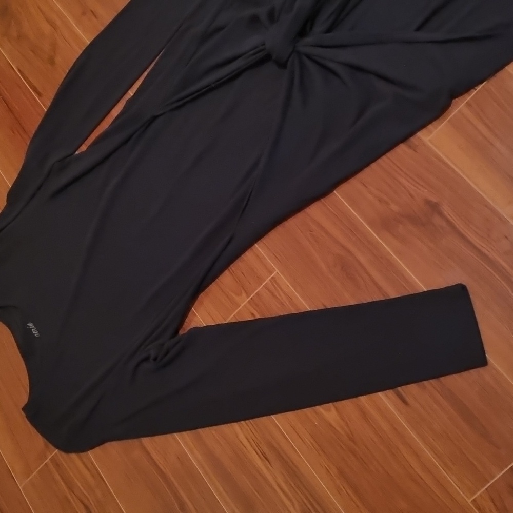 AERIE Front Tie Dress Black Size Medium - Picture 5 of 11